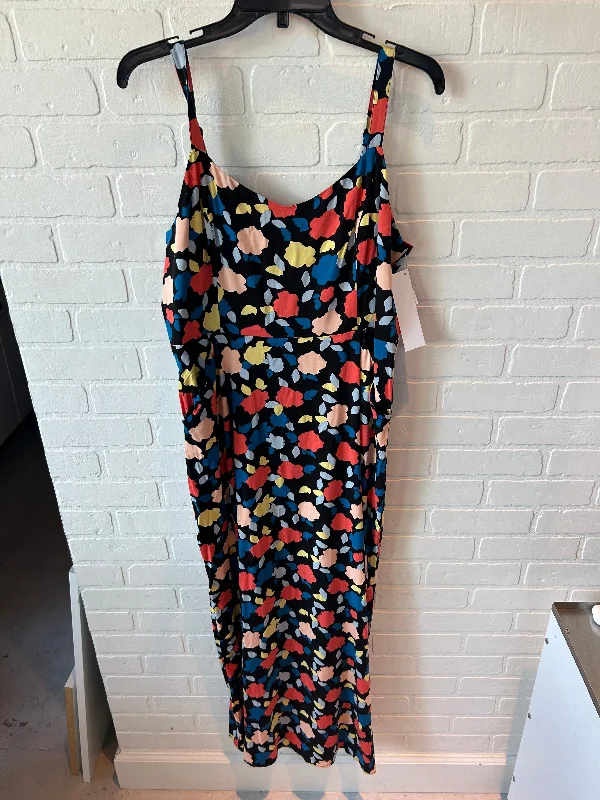 Dress Casual Maxi By 41 Hawthorn In Black & Orange, Size: Xl