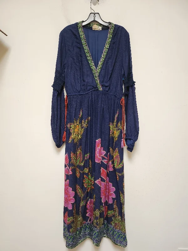 Dress Casual Maxi By Anthropologie In Blue & Purple, Size: M