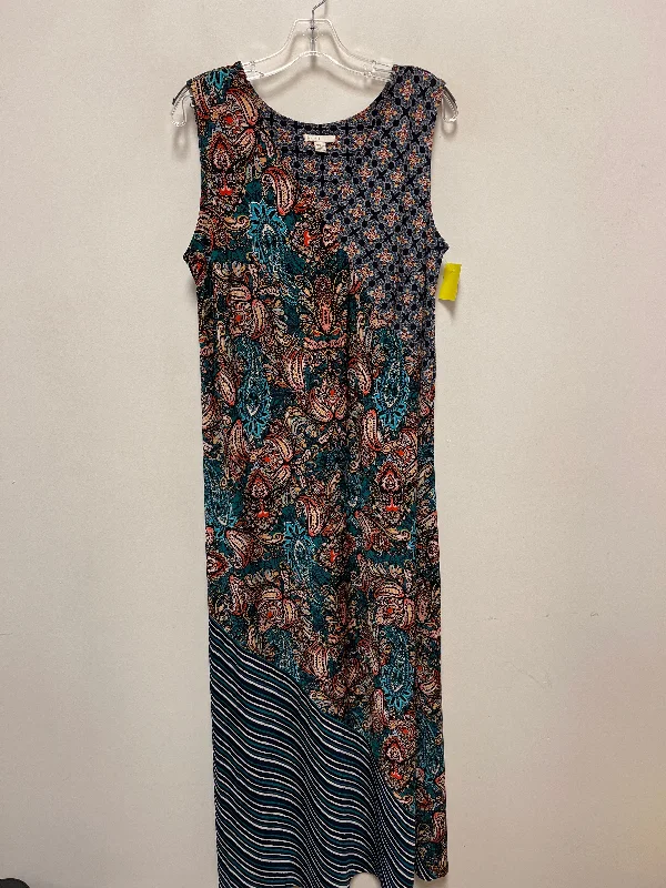 Dress Casual Maxi By Cato In Blue & Yellow, Size: 1x