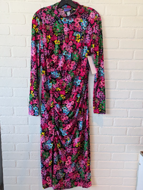 Dress Casual Maxi By Clothes Mentor In Black & Pink, Size: Xl