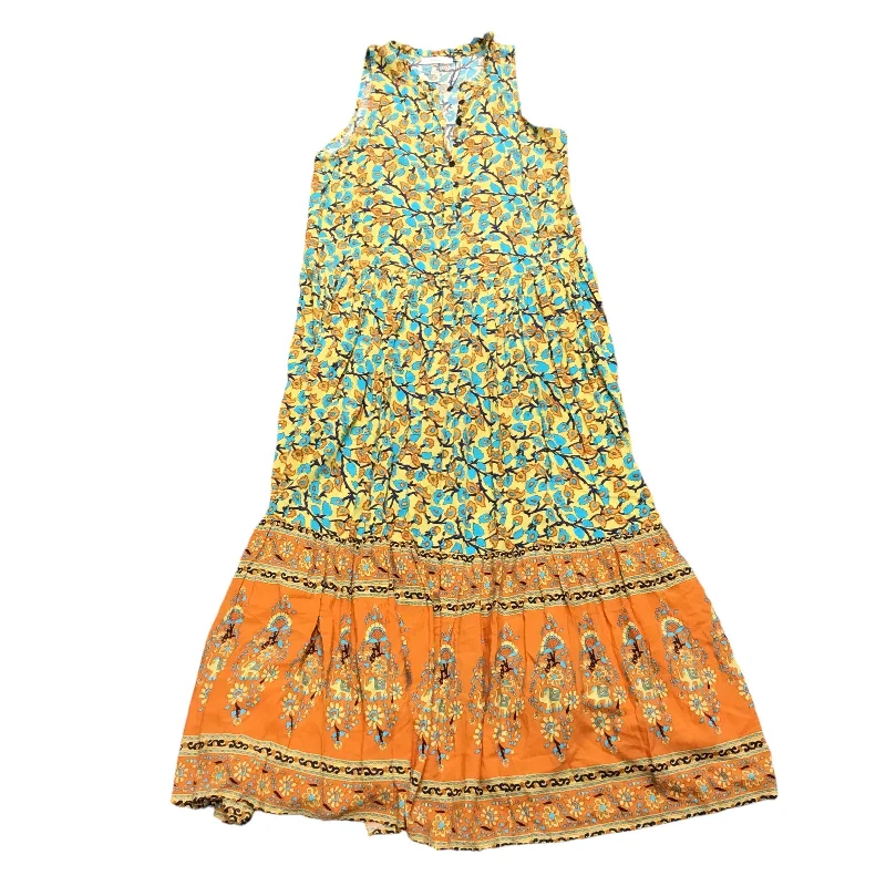 Dress Casual Maxi By Clothes Mentor In Blue & Yellow, Size: M