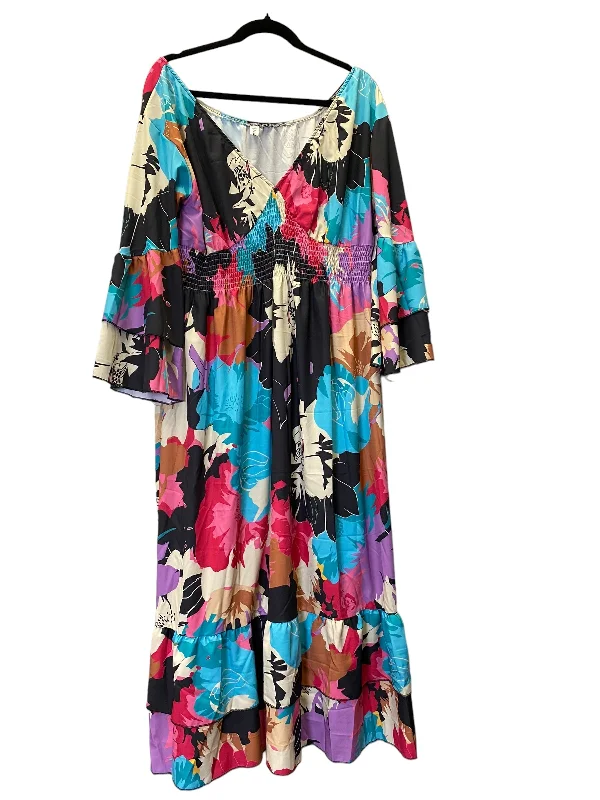 Dress Casual Maxi By Cmc In Multi-colored, Size: 2x