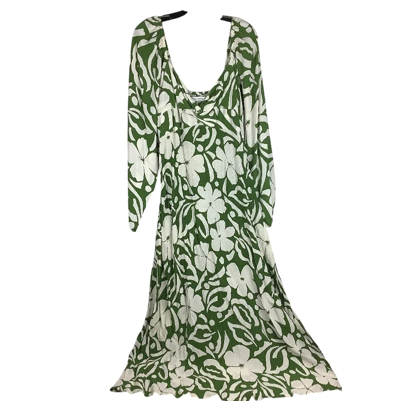 Dress Casual Maxi By Faithfull The Brand In Green, Size: 12