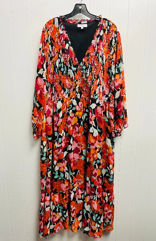 Dress Casual Maxi By POLAGRAM In Orange, Size: 3x