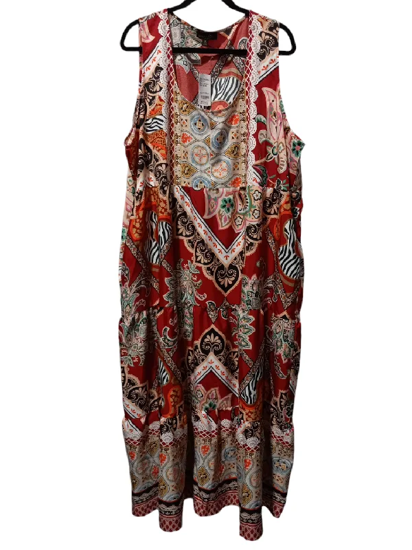 Dress Casual Maxi By Suzanne Betro In Multi-colored, Size: 4x