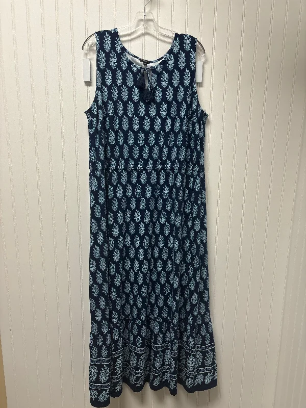 Dress Casual Maxi By Talbots In Navy, Size: 1x