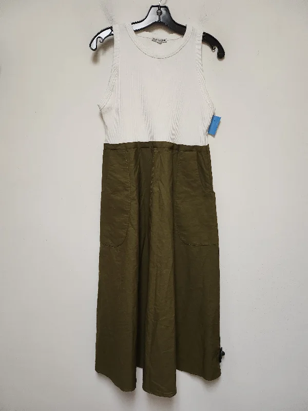 Dress Casual Maxi By Zara In Green & White, Size: L