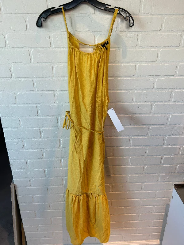 Dress Casual Midi By Banana Republic In Yellow, Size: Xl