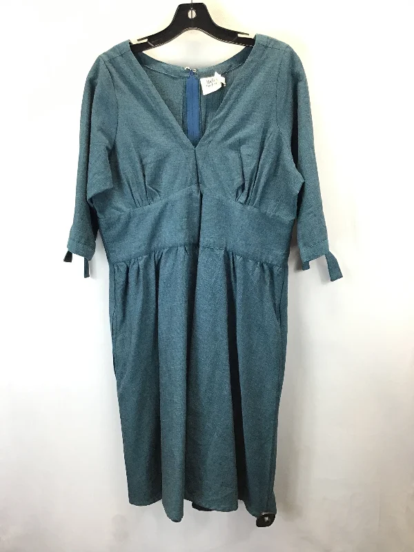 Dress Casual Midi By Clothes Mentor In Teal, Size: L