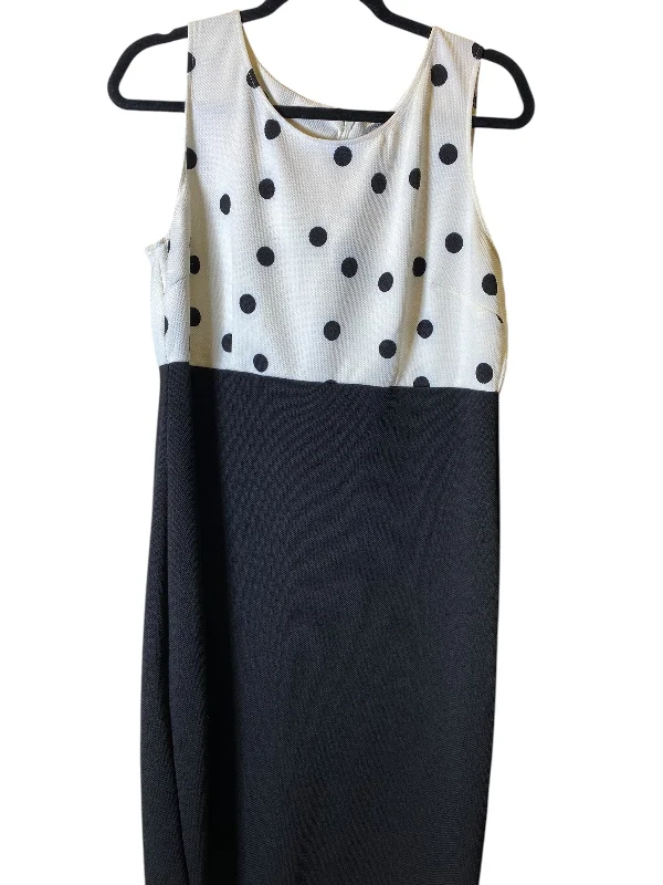 Dress Casual Midi By Dannyandnicole In Black & White, Size: L