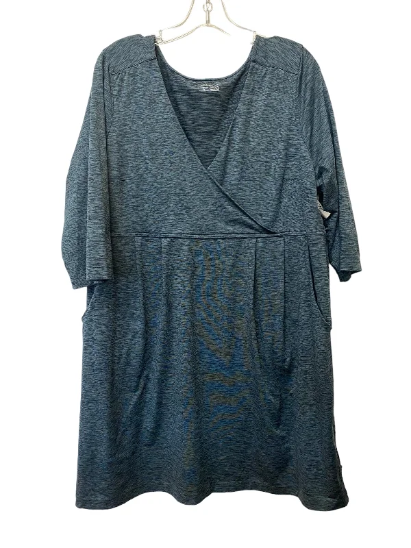 Dress Casual Midi By Eddie Bauer In Blue, Size: 2x