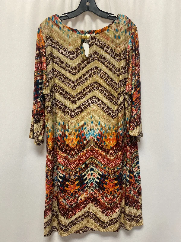 Dress Casual Midi By Emma And Michele In Brown, Size: 2x