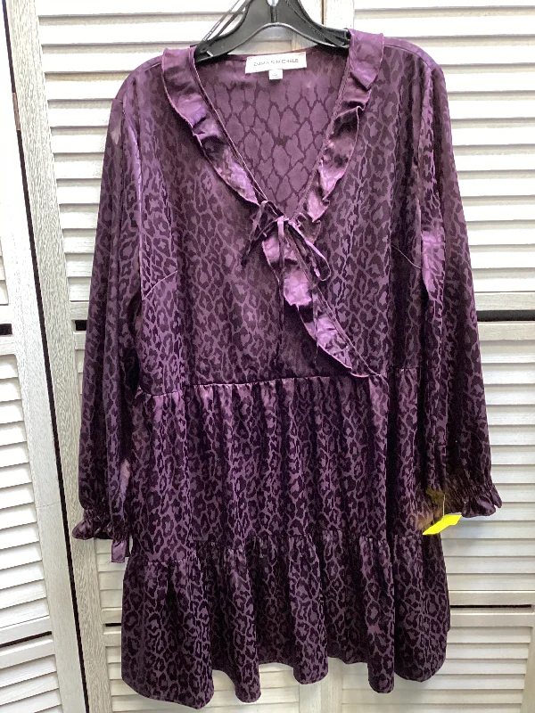 Dress Casual Midi By Emma And Michele In Purple, Size: Xl