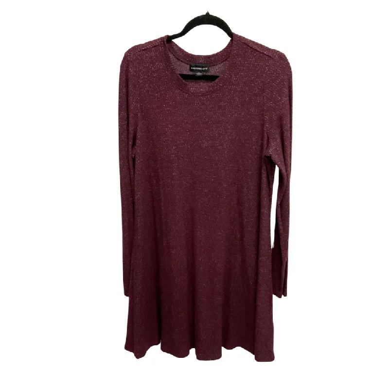 Dress Casual Midi By Fortune & Ivy In Maroon, Size: Xxl