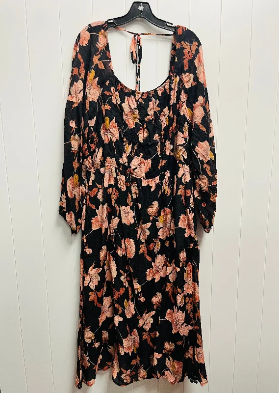 Dress Casual Midi By Hayden La In Peach, Size: 2x