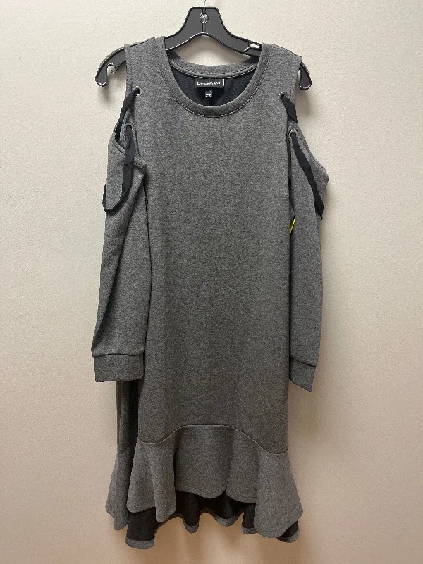 Dress Casual Midi By Lane Bryant In Grey, Size: 1x