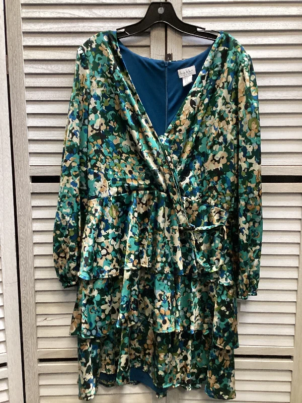 Dress Casual Midi By Nicole Miller In Floral Print, Size: Xl