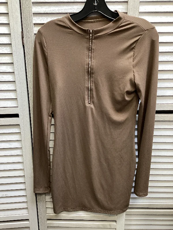 Dress Casual Midi By Shein In Tan, Size: L