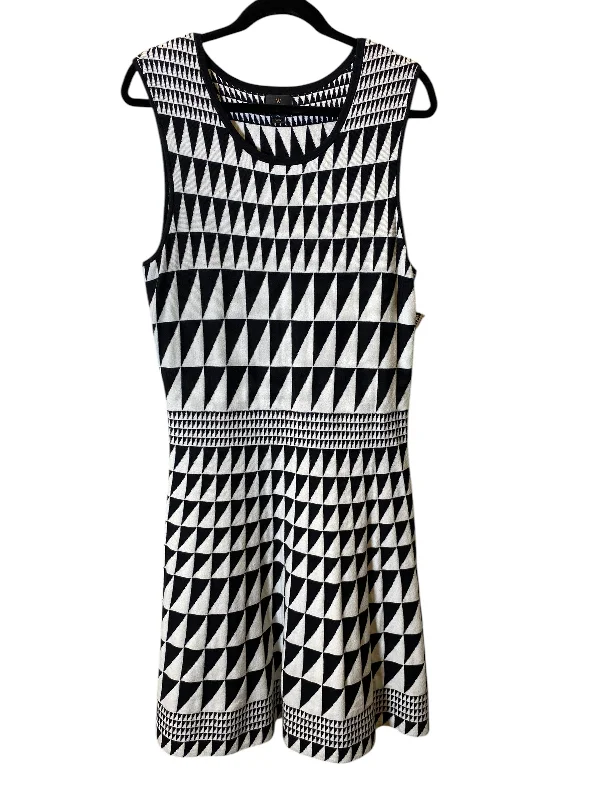 Dress Casual Midi By Worthington In Black & White, Size: Xl