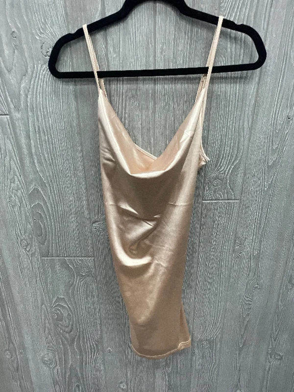 Dress Party Midi By Zaful In Tan, Size: L