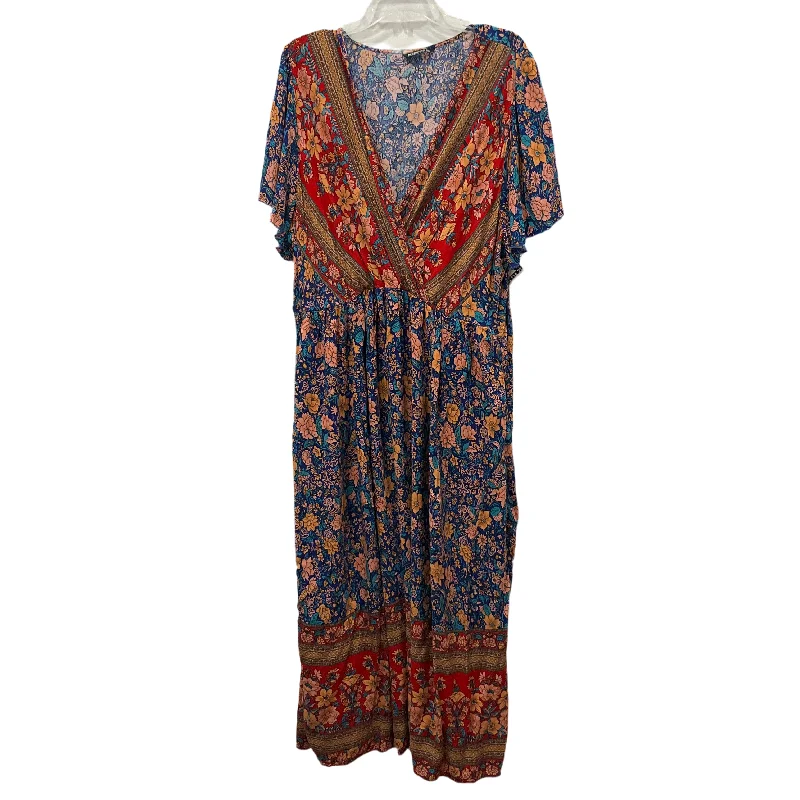 Multi-colored Dress Casual Maxi Clothes Mentor, Size 3x